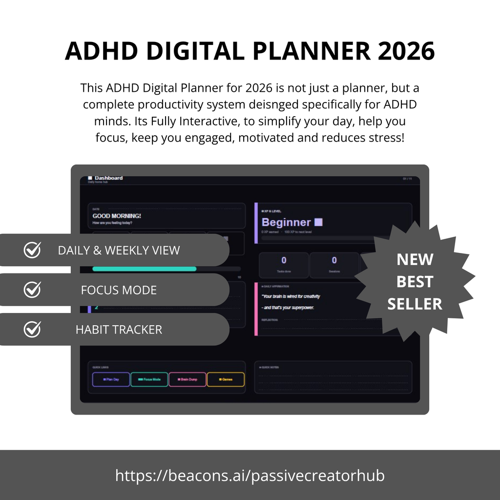 ADHD Digital 2026 Planner
