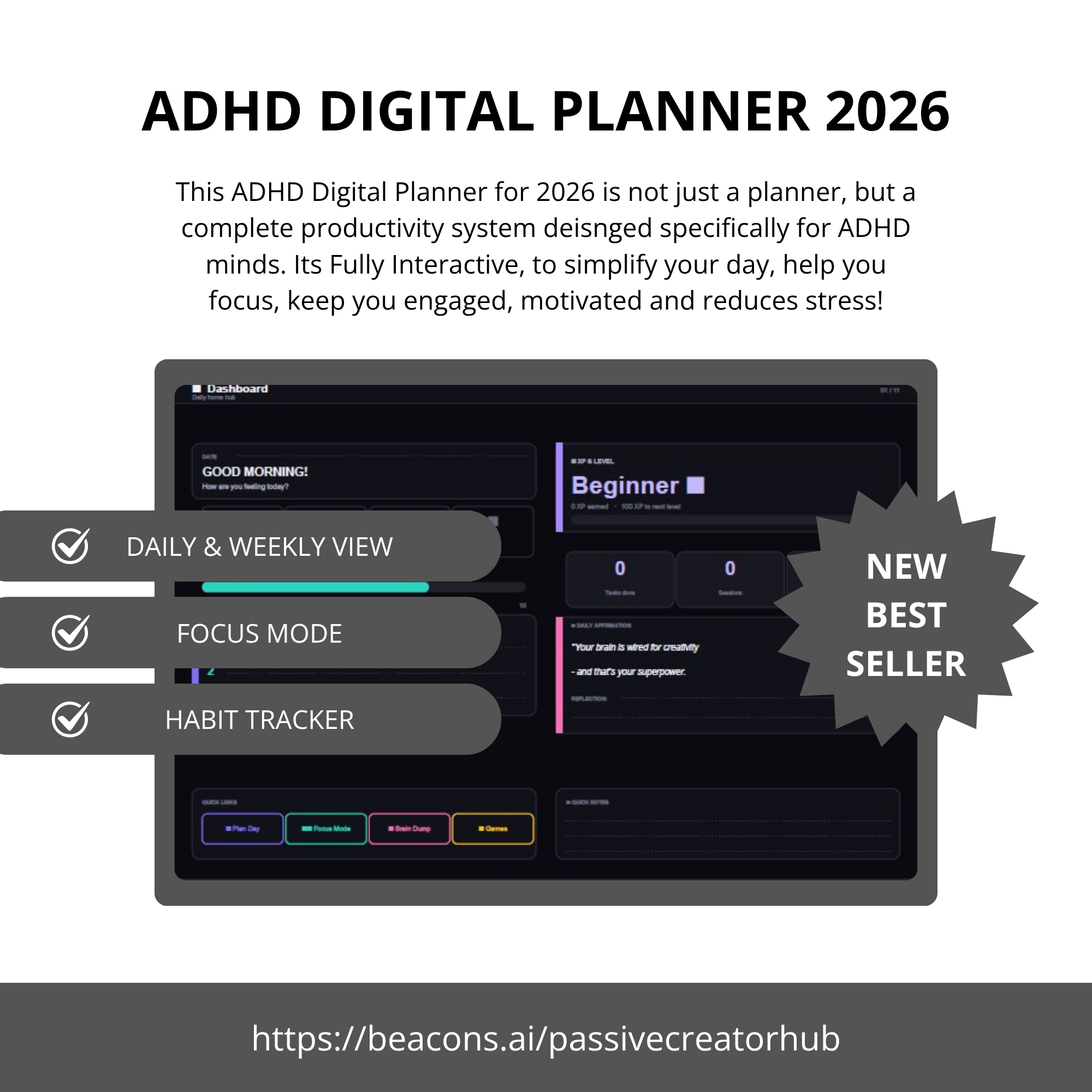 ADHD Digital 2026 Planner