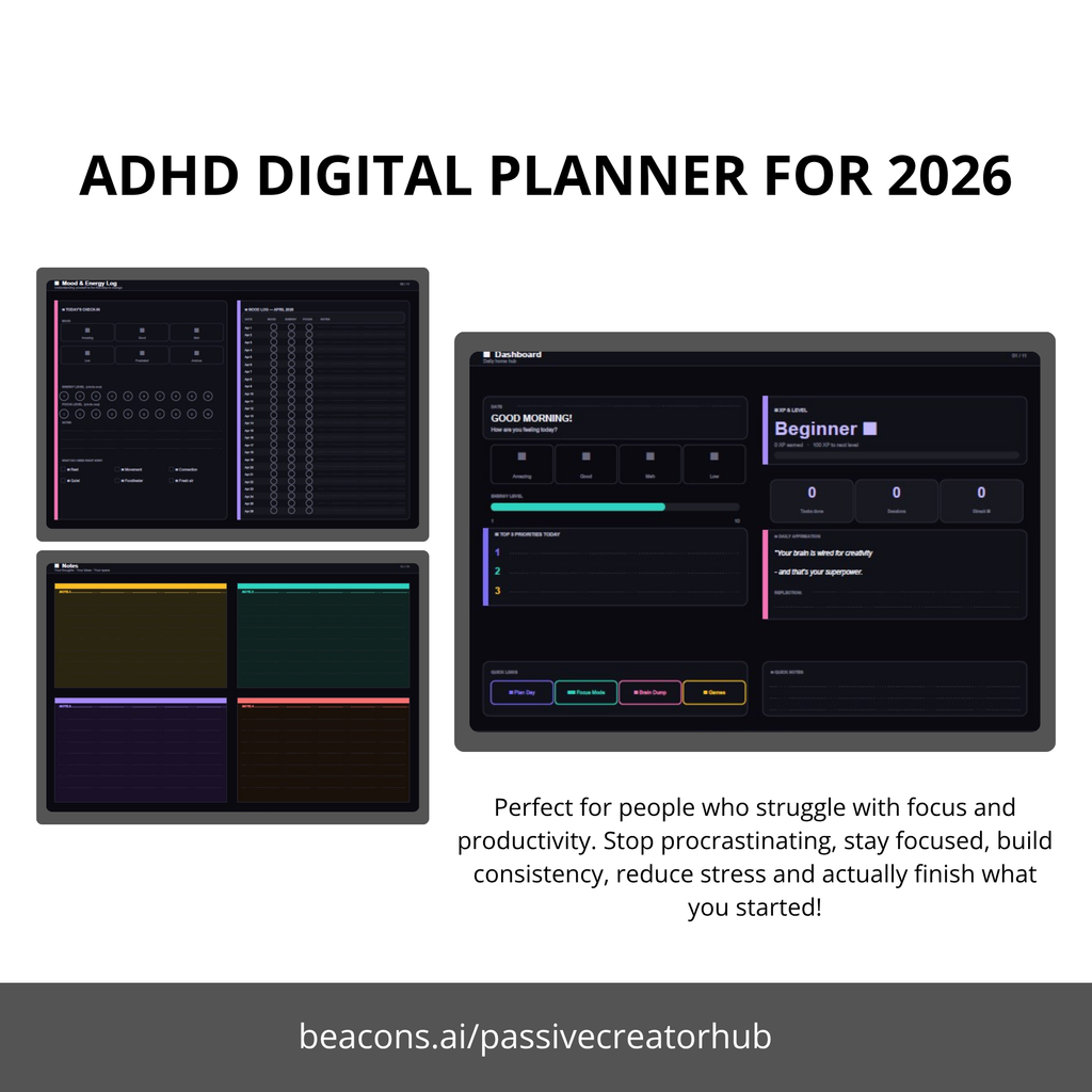 ADHD Digital 2026 Planner