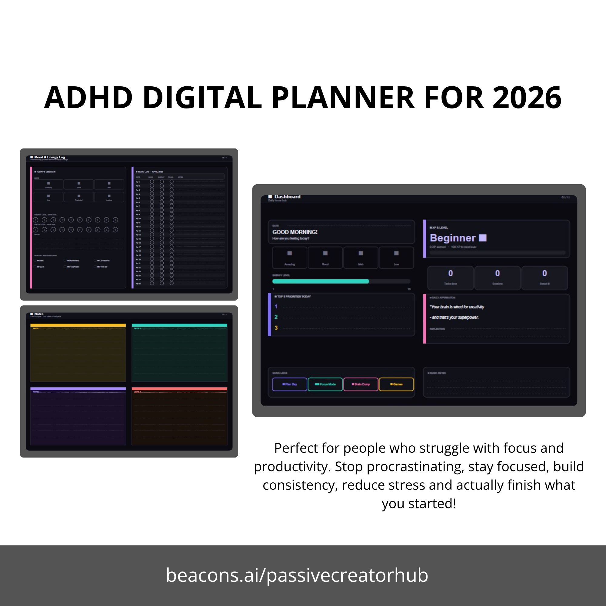 ADHD Digital 2026 Planner